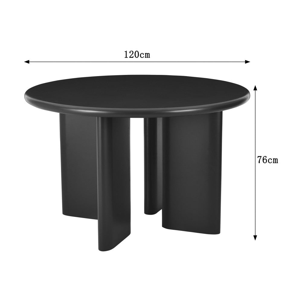 Pyranth - Mesa de comedor redonda para 4 personas - Madera - Beige