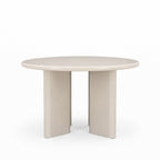 Pyranth - Mesa de comedor redonda para 4 personas - Madera - Beige