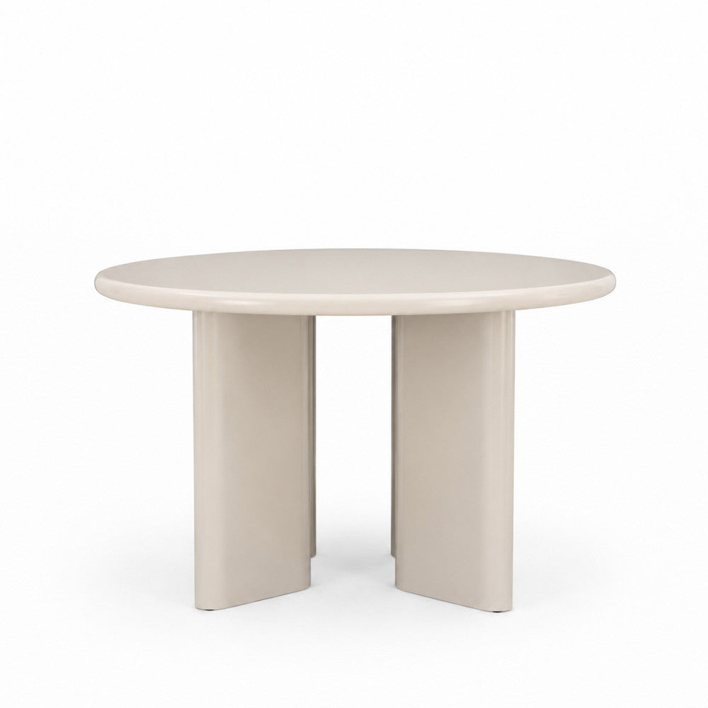 Pyranth - Mesa de comedor redonda para 4 personas - Madera - Beige