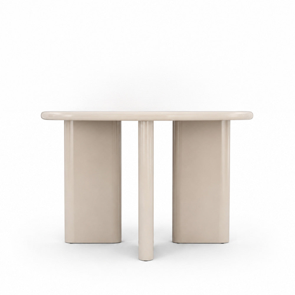 Pyranth - Mesa de comedor redonda para 4 personas - Madera - Beige