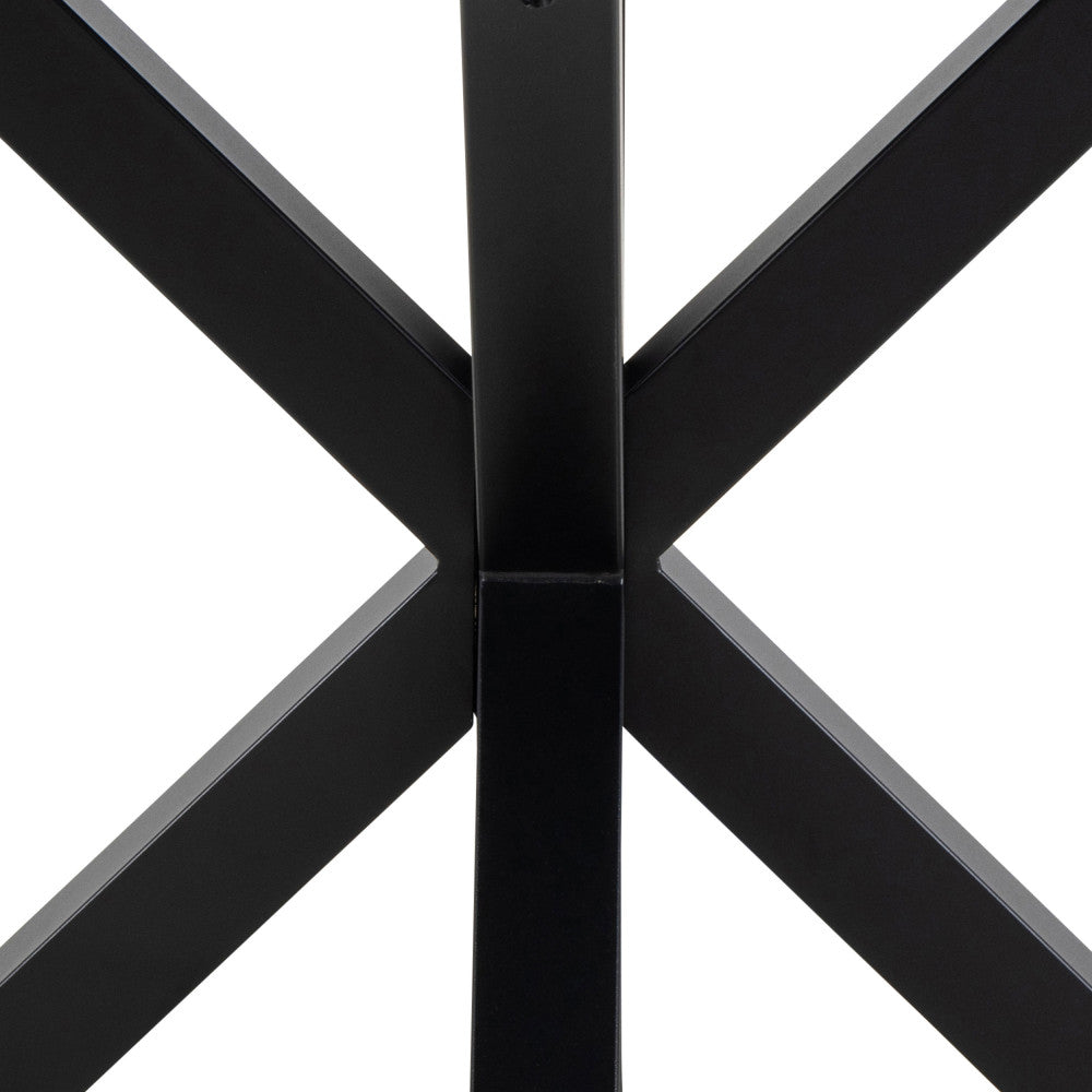 Eurame - Mesa de comedor redonda para 4 personas - Cerámica y metal - Blanco