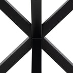 Eurame - Mesa de comedor redonda para 4 personas - Cerámica y metal - Blanco