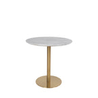 Bolzano - Table À Manger 2 Personnes Ronde - Effet Marbre - Blanc