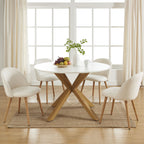 Mesa de comedor Harry - Blanco y efecto roble