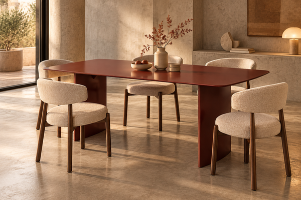 Lanza - Dining Table 160 cm - Burgundy