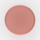 table adelie d appoint rose et rayures blanches ronde