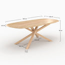 Table Aladin rectangulaire en bois d'hévéa massif clair 10 personnes