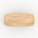 Table Aladin rectangulaire en bois d'hévéa massif clair 10 personnes
