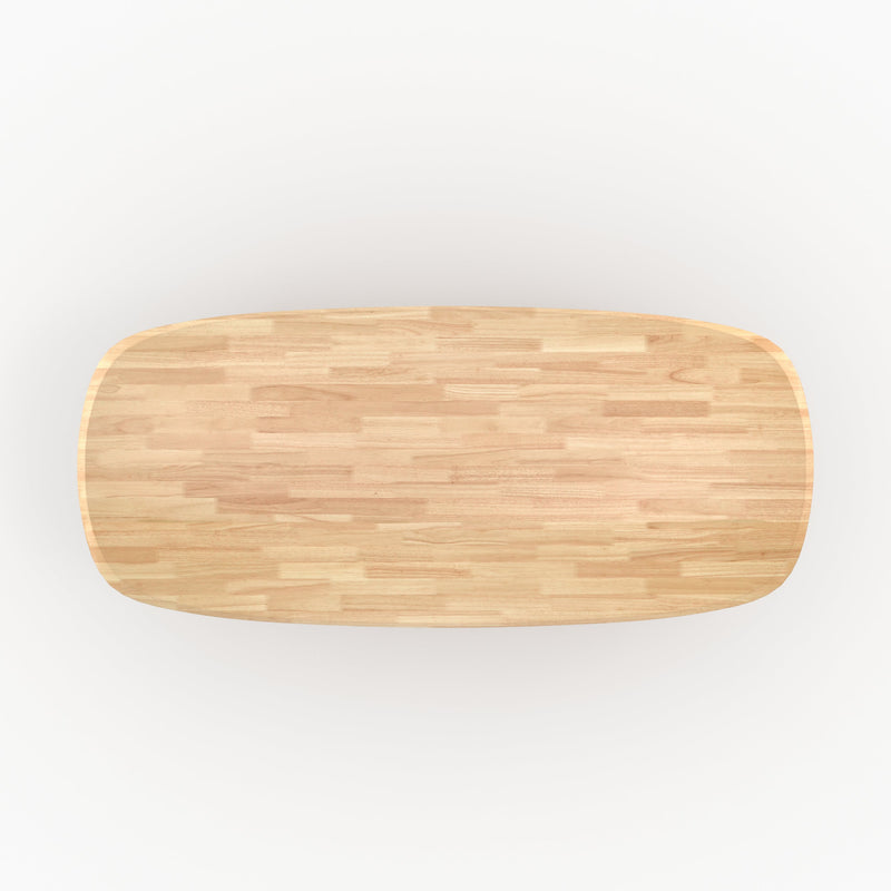 Table Aladin rectangulaire en bois d'hévéa massif clair 10 personnes