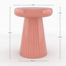 table appoint adelie rose et rayures blanches ronde