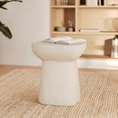 Table d'appoint Samui blanche en fibre d'argile effet béton