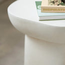 Table d'appoint Samui blanche en fibre d'argile effet béton