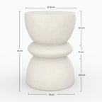 Maupiti - Table D'Appoint Ronde Blanche En Fibre D'Argile Effet Béton