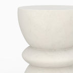 Maupiti - Table D'Appoint Ronde Blanche En Fibre D'Argile Effet Béton