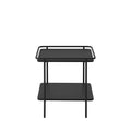 Saranda - Square 2-Tier Side Table - Metal - Black