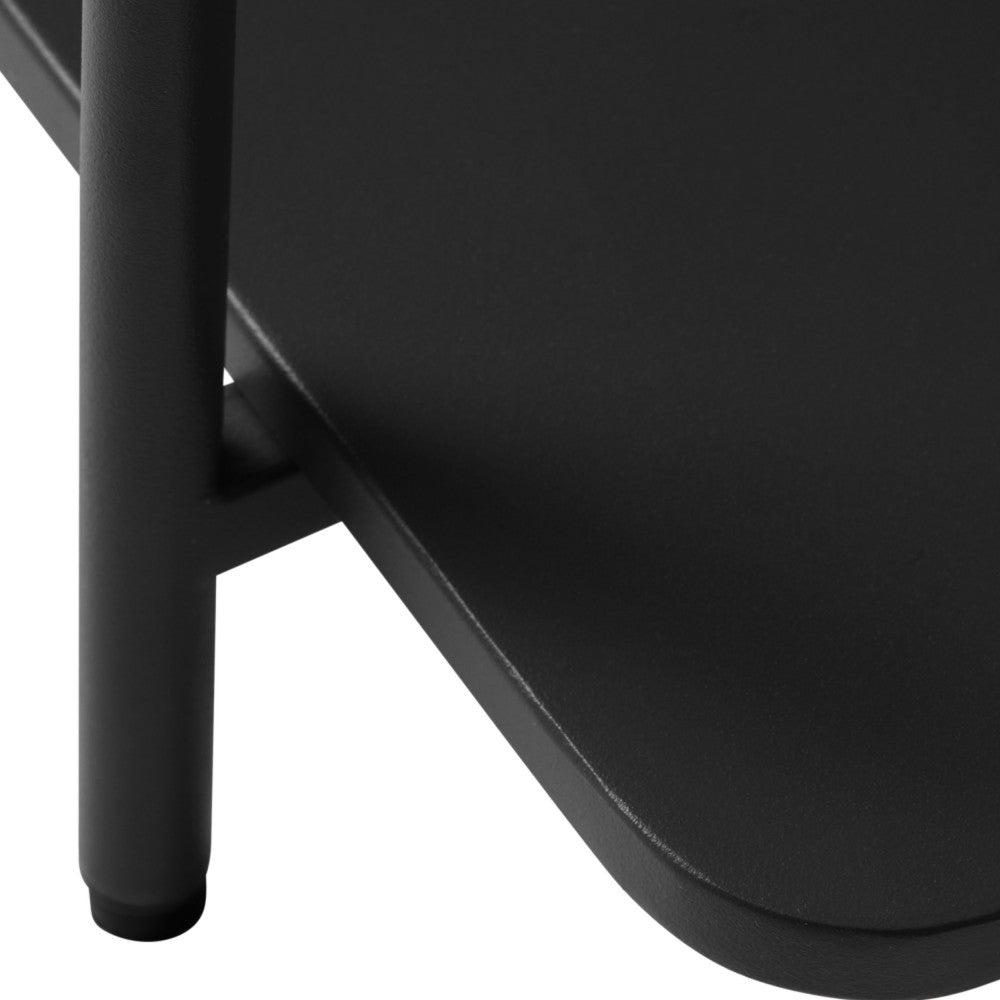 Saranda - Square 2-Tier Side Table - Metal - Black
