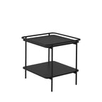 Saranda - Square 2-Tier Side Table - Metal - Black