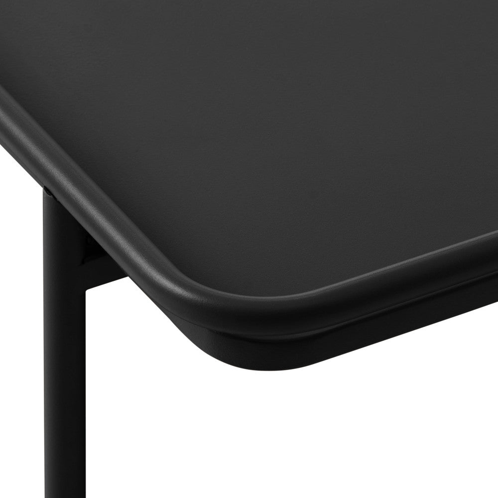 Saranda - Square 2-Tier Side Table - Metal - Black