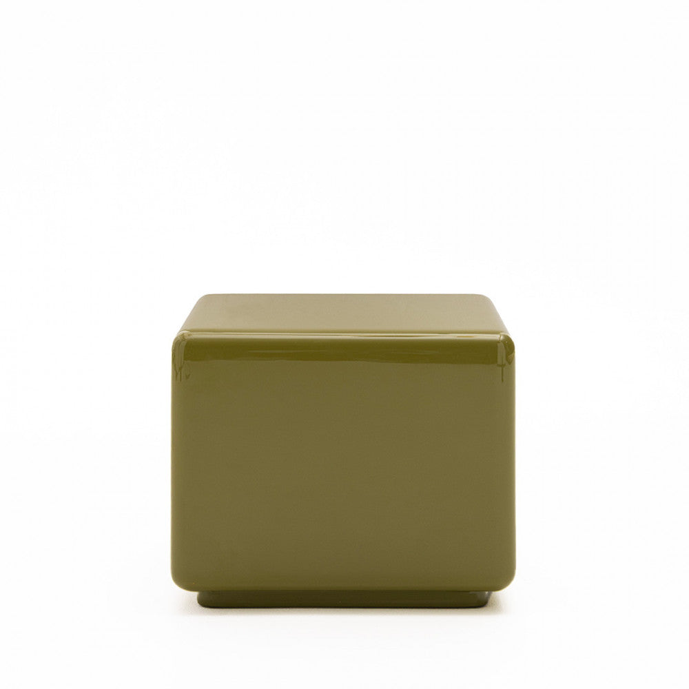 Gaia - Mesa auxiliar cuadrada - Lacada - Verde oliva