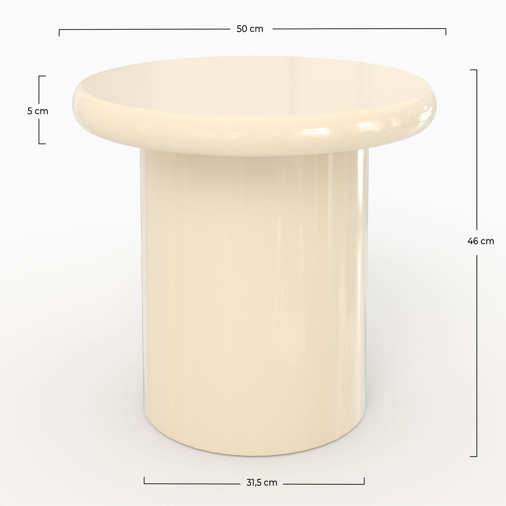 Apoline - White Lacquered Mdf Side Table