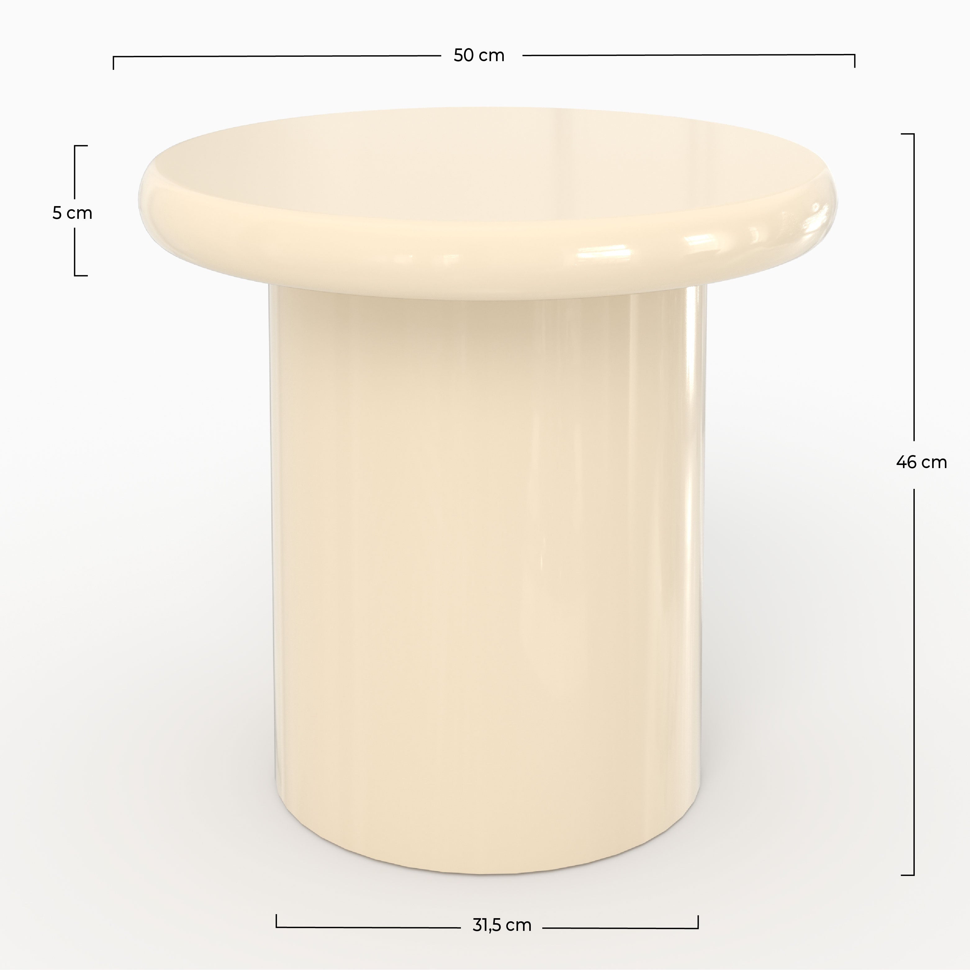 Apoline - White Lacquered Mdf Side Table