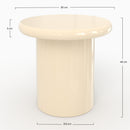 Table d'appoint Apoline laquée blanche en MDF, D50 cm
