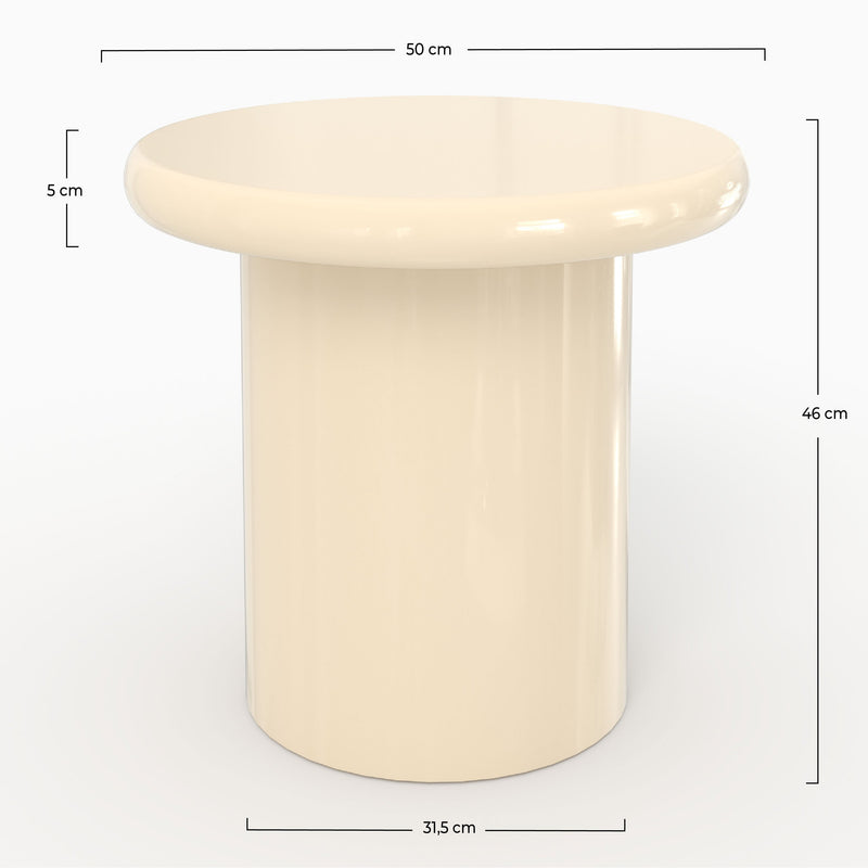Table d'appoint Apoline laquée blanche en MDF, D50 cm