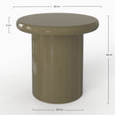 Table d'appoint Apoline laquée vert kaki en MDF, D50 cm