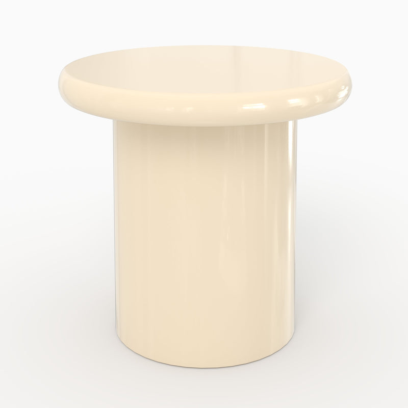 Table d'appoint Apoline laquée blanche en MDF, D50 cm
