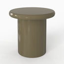 Table d'appoint Apoline laquée vert kaki en MDF, D50 cm
