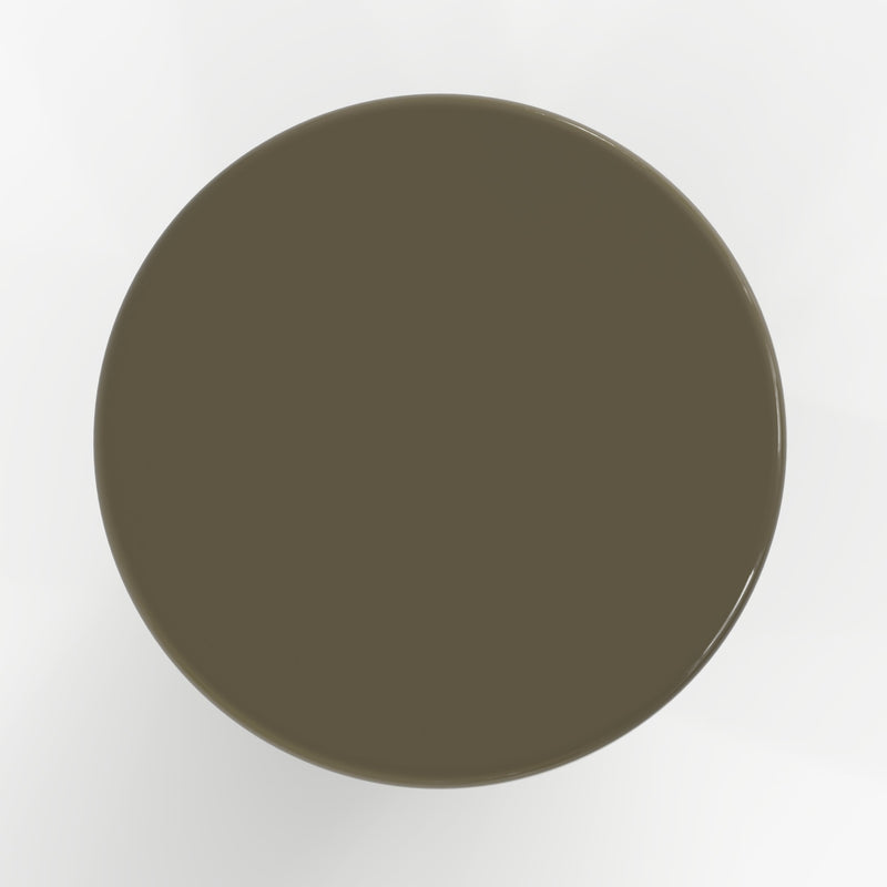 Table d'appoint Apoline laquée vert kaki en MDF, D50 cm