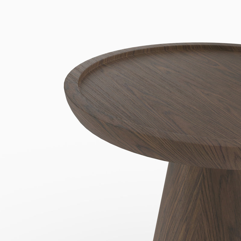 Table d'appoint Côme en placage noyer, D40 cm