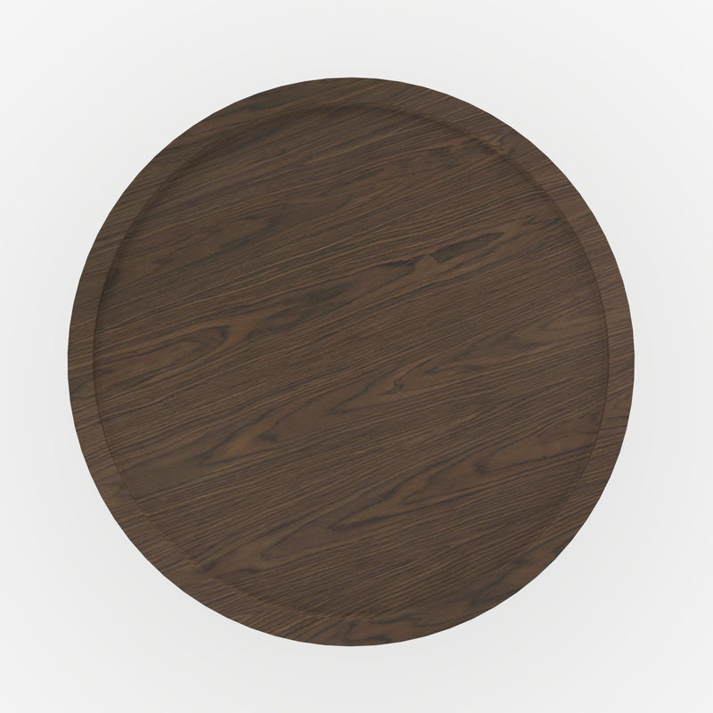 Table d'appoint Côme en placage noyer, D40 cm
