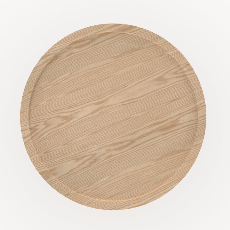 Table d'appoint Côme en placage chène, D40 cm