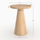 Table d'appoint Côme en placage chène, D40 cm