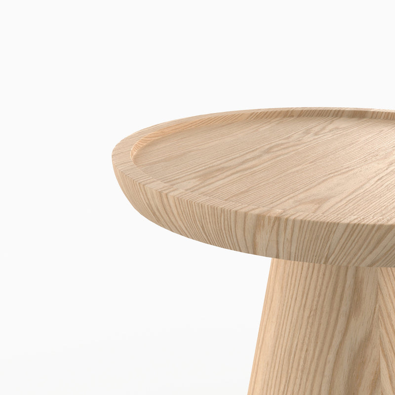 Table d'appoint Côme en placage chène, D40 cm