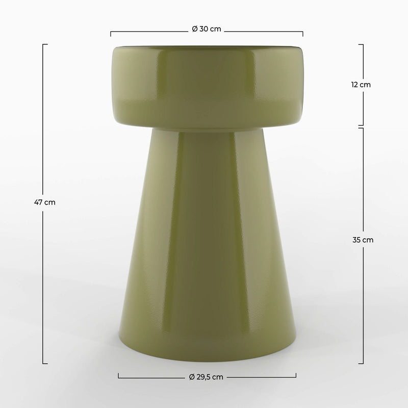 Table d'appoint Athéna en métal vert D30 cm