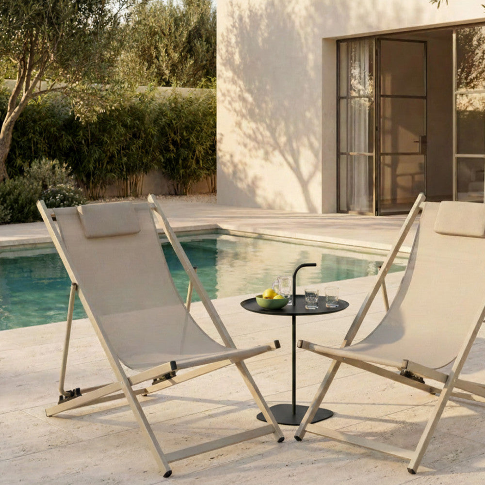 Sivo - Indoor and Outdoor Side Table - Metal - Dark Grey