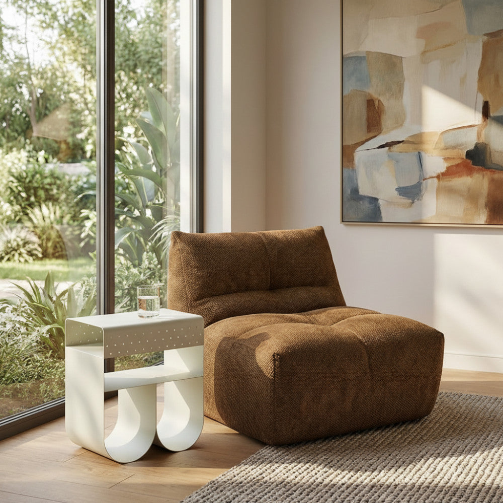 Curl - Side Table - Metal - Beige