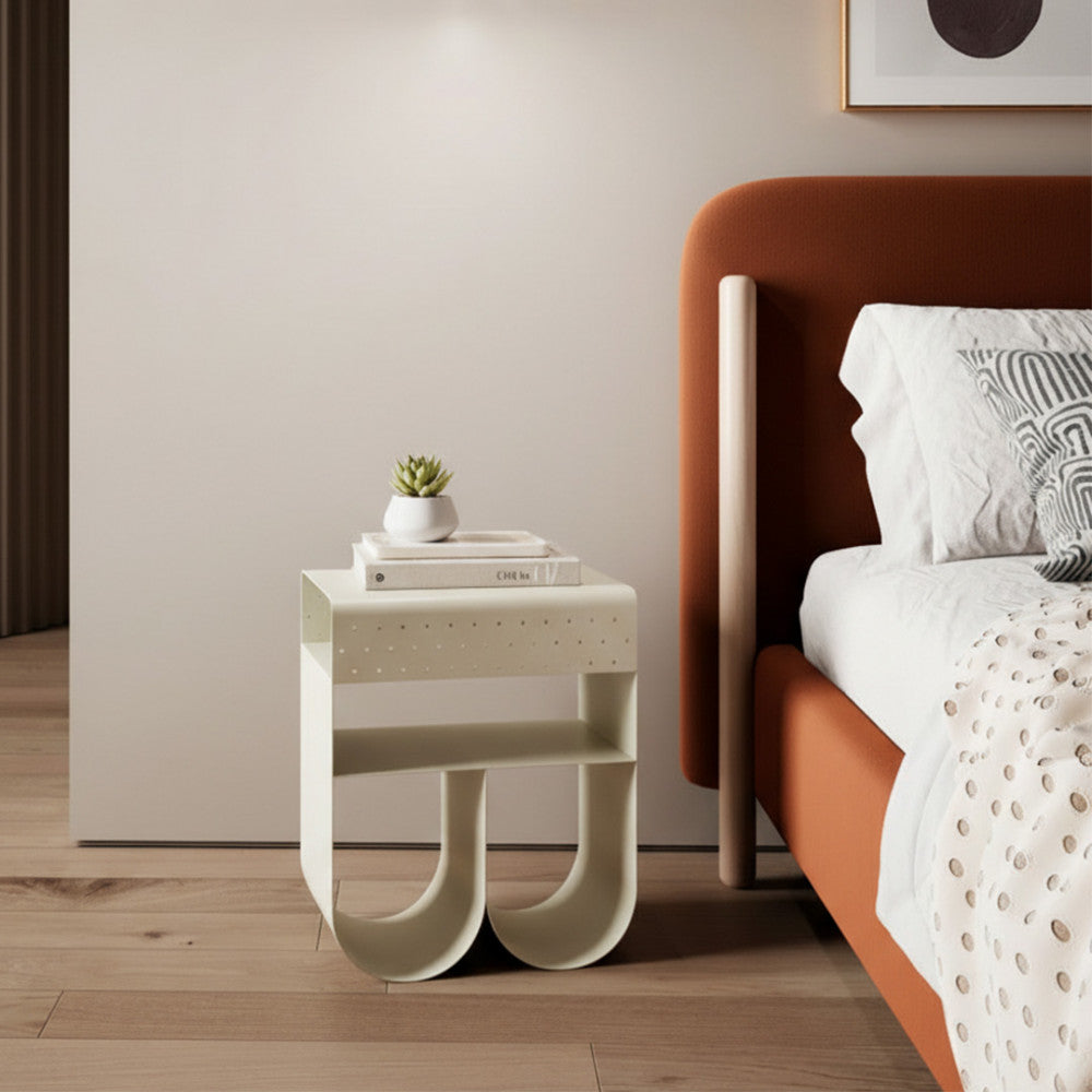 Curl - Side Table - Metal - Beige
