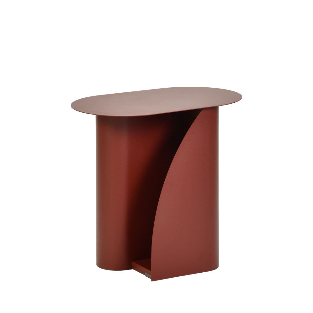 Wave - Side Table - Metal - Burgundy