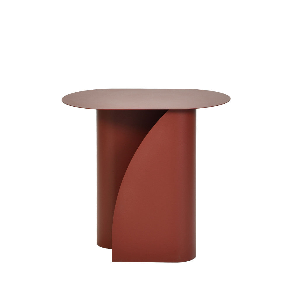 Wave - Side Table - Metal - Burgundy