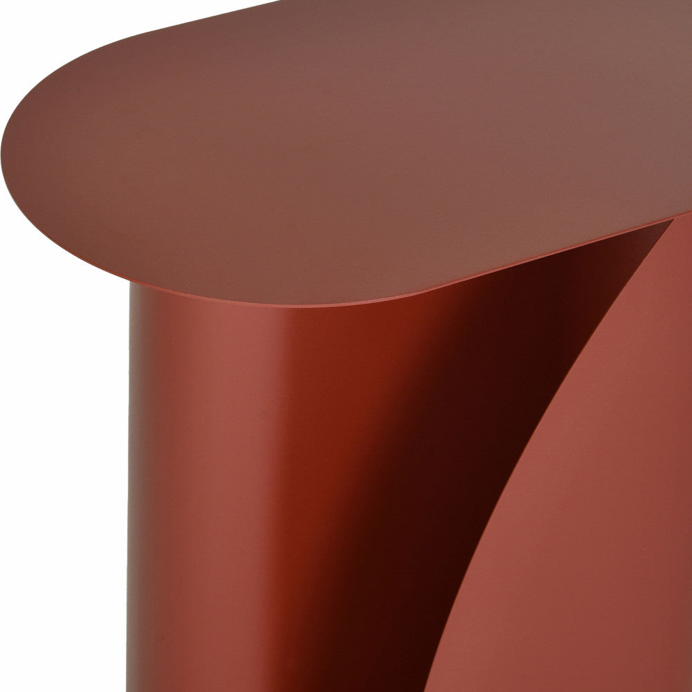 Wave - Side Table - Metal - Burgundy
