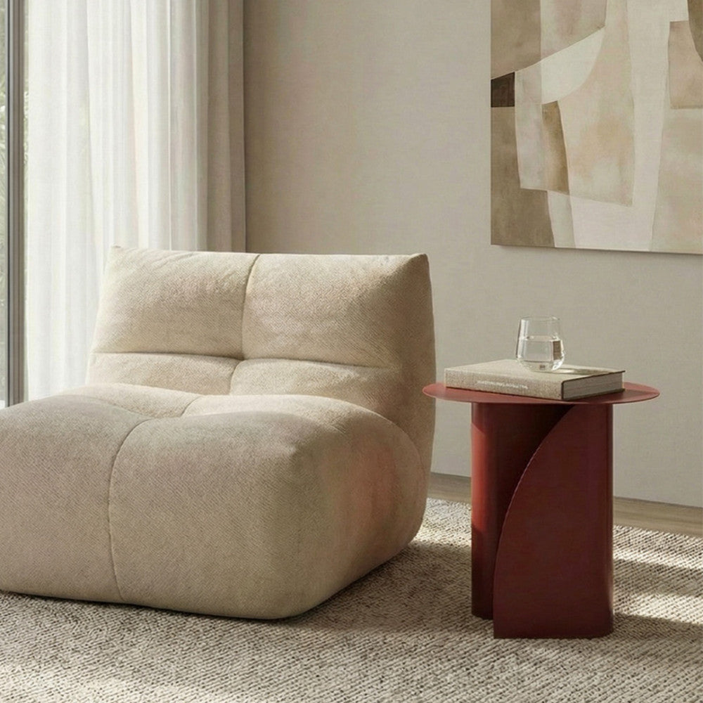 Wave - Side Table - Metal - Burgundy