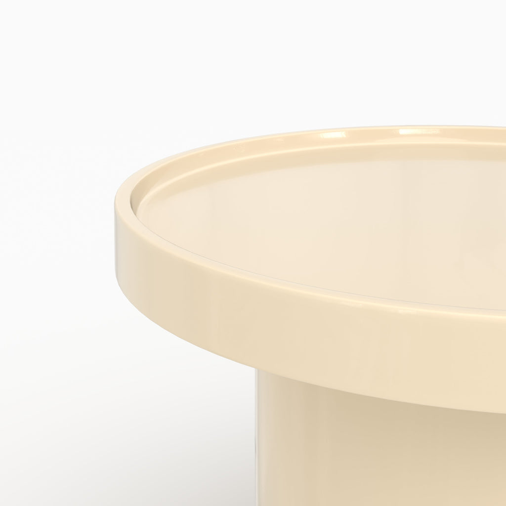 Nora - Table D'Appoint Laquée Blanche En Mdf