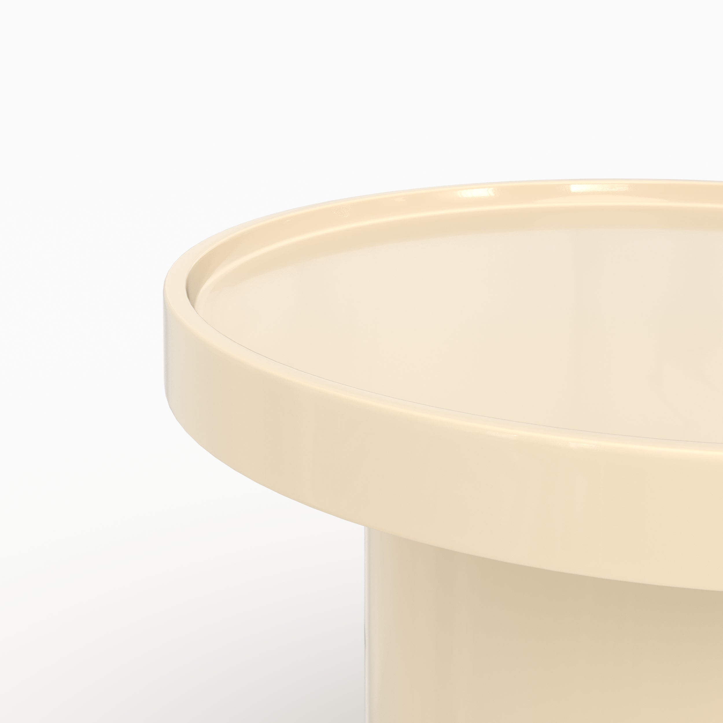 Nora - Table D'Appoint Laquée Blanche En Mdf