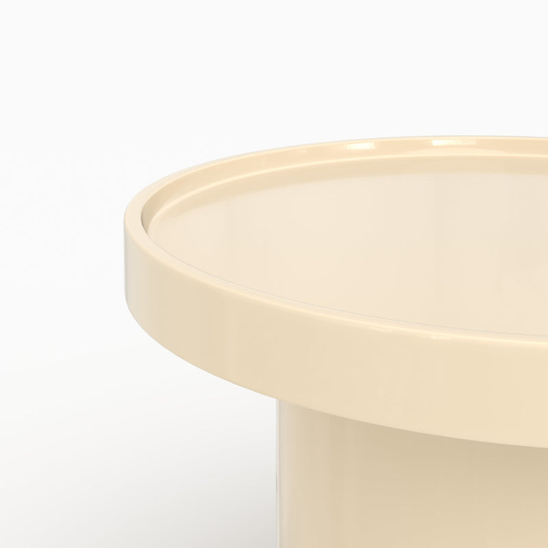 Table d'appoint Nora laquée blanche en MDF, D50 cm