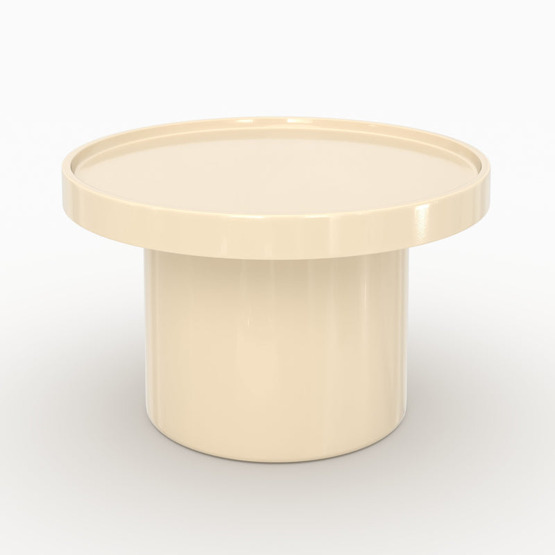 Table d'appoint Nora laquée blanche en MDF, D50 cm