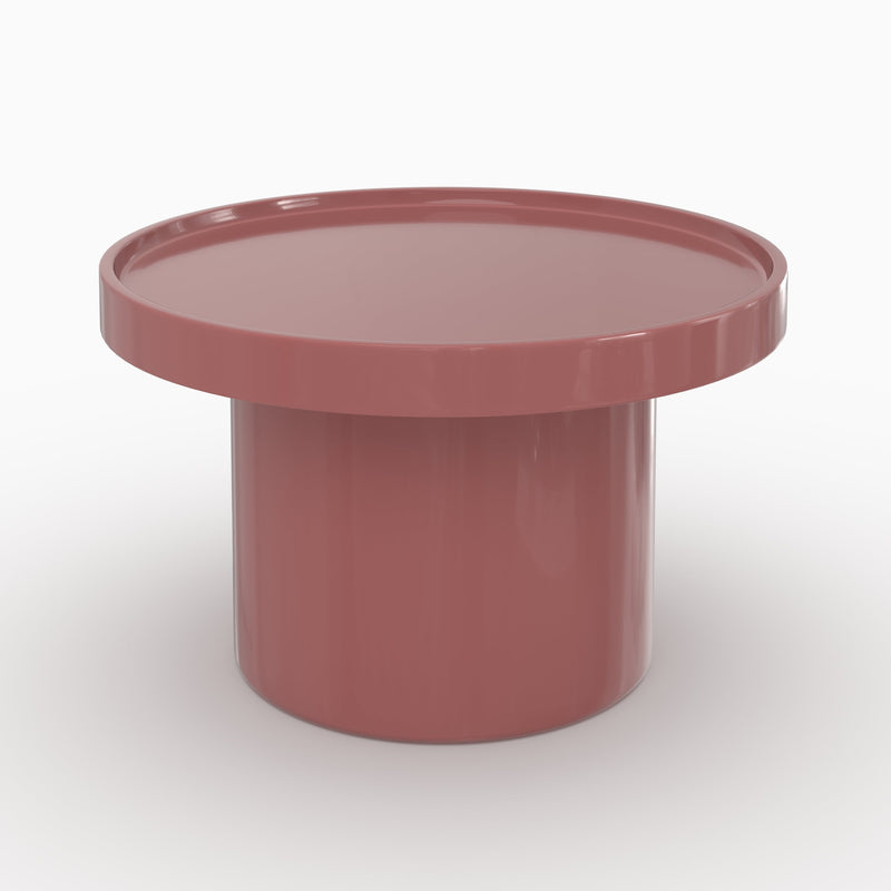 Table d'appoint Nora laquée rouge framboise en MDF, D50 cm