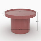 Nora - Mesa auxiliar de Mdf lacado rojo frambuesa